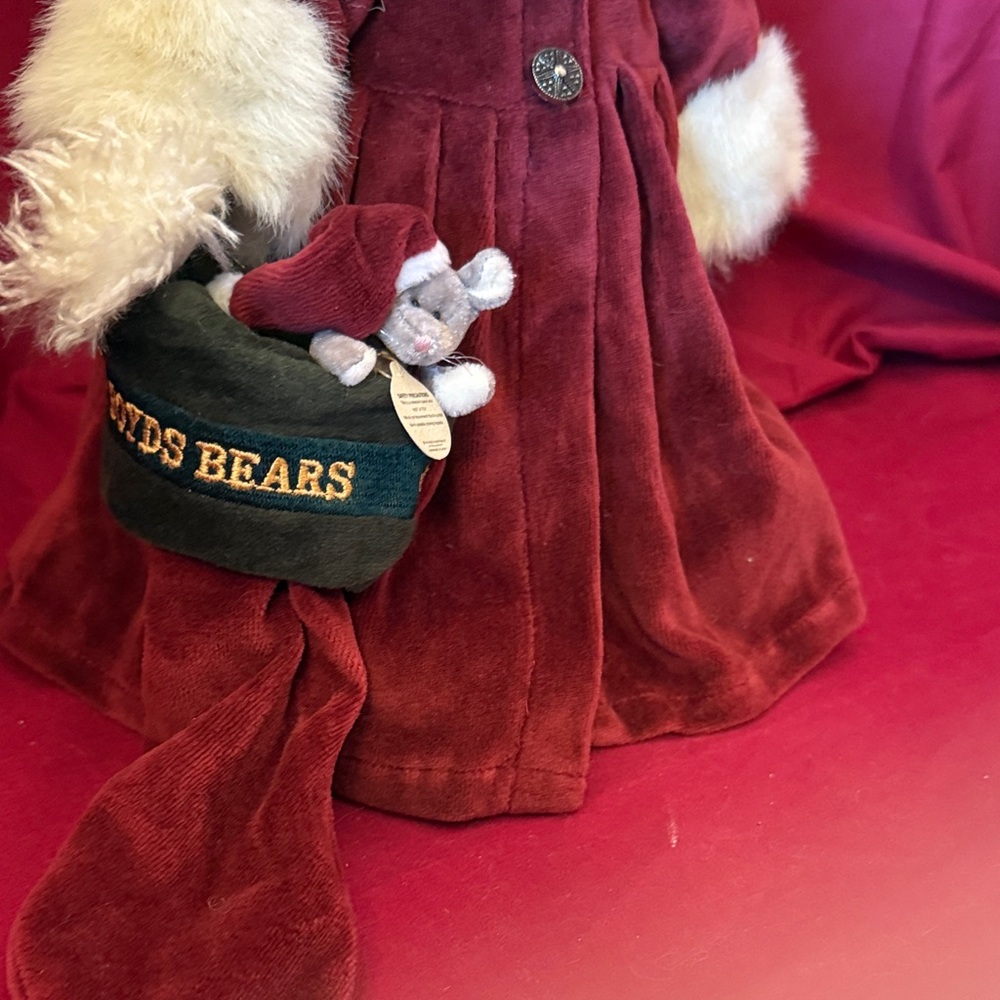 Boyds Bears “Tasha B. Frostbeary” with mouse. Bear in Red Coat - Picture 4 of 12